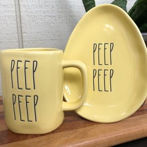 Rae Dunn “PEEP PEEP” bundle mug and dish